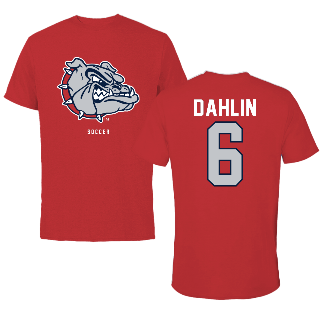 Gonzaga University Soccer Red Mascot Performance Tee - #6 Sam Dahlin