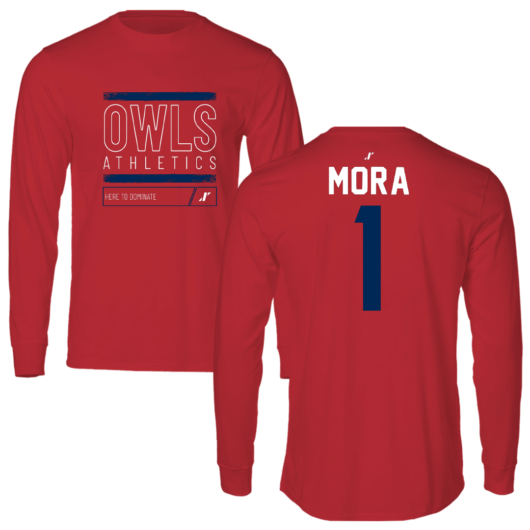 Florida Atlantic University Softball Red Dominate Long Sleeve - #1 Jesiana Mora