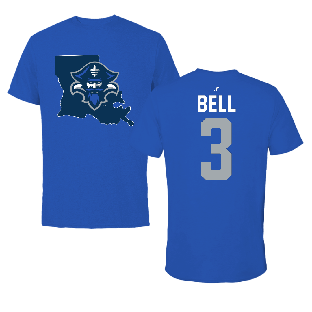 University of New Orleans Basketball Blue State Performance Tee - #3 D'Ante Bell