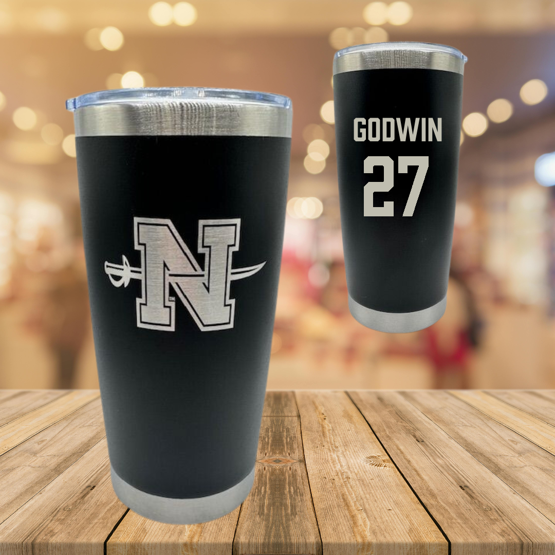 Nicholls State University Soccer Black Stainless Steel Tumbler - #27 Emma Godwin