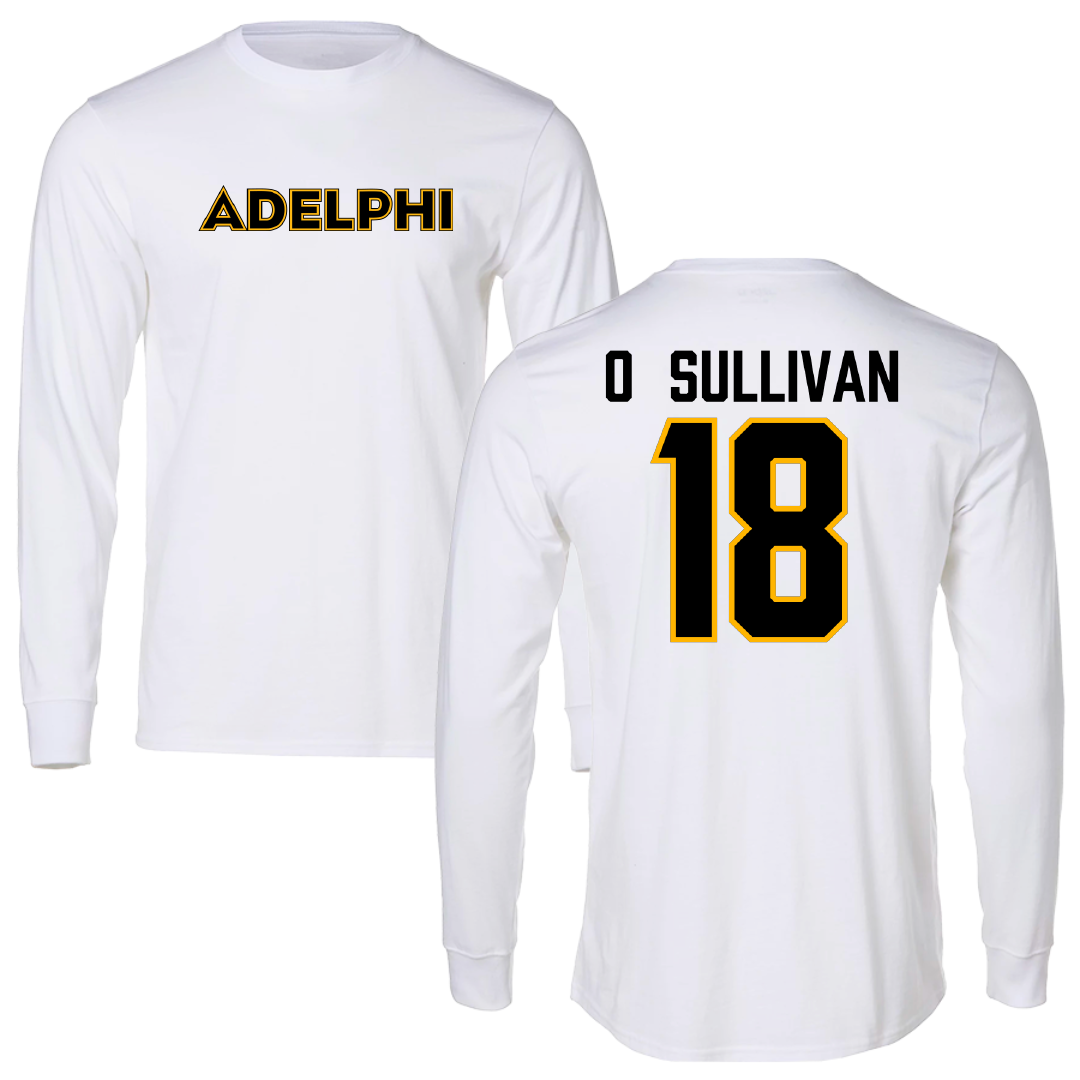Adelphi University Baseball White Performance Long Sleeve - #18 Tommy O'Sullivan