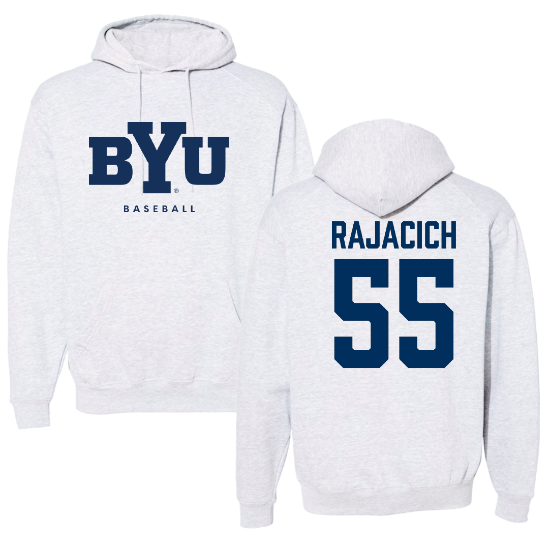 Brigham Young University Baseball Gray Hoodie - #55 Seth Rajacich