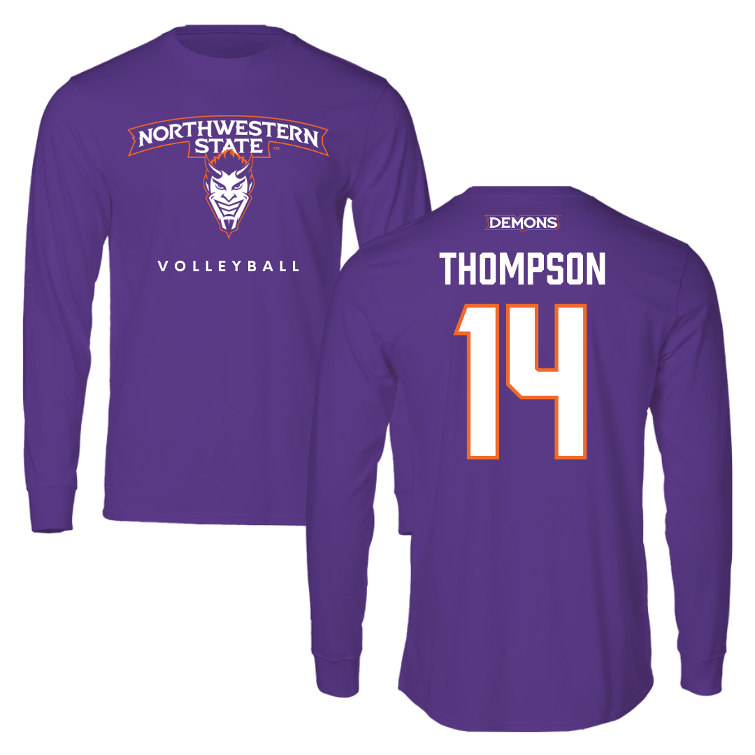Northwestern State University Volleyball Purple Performance Long Sleeve - #14 Reaghan Thompson