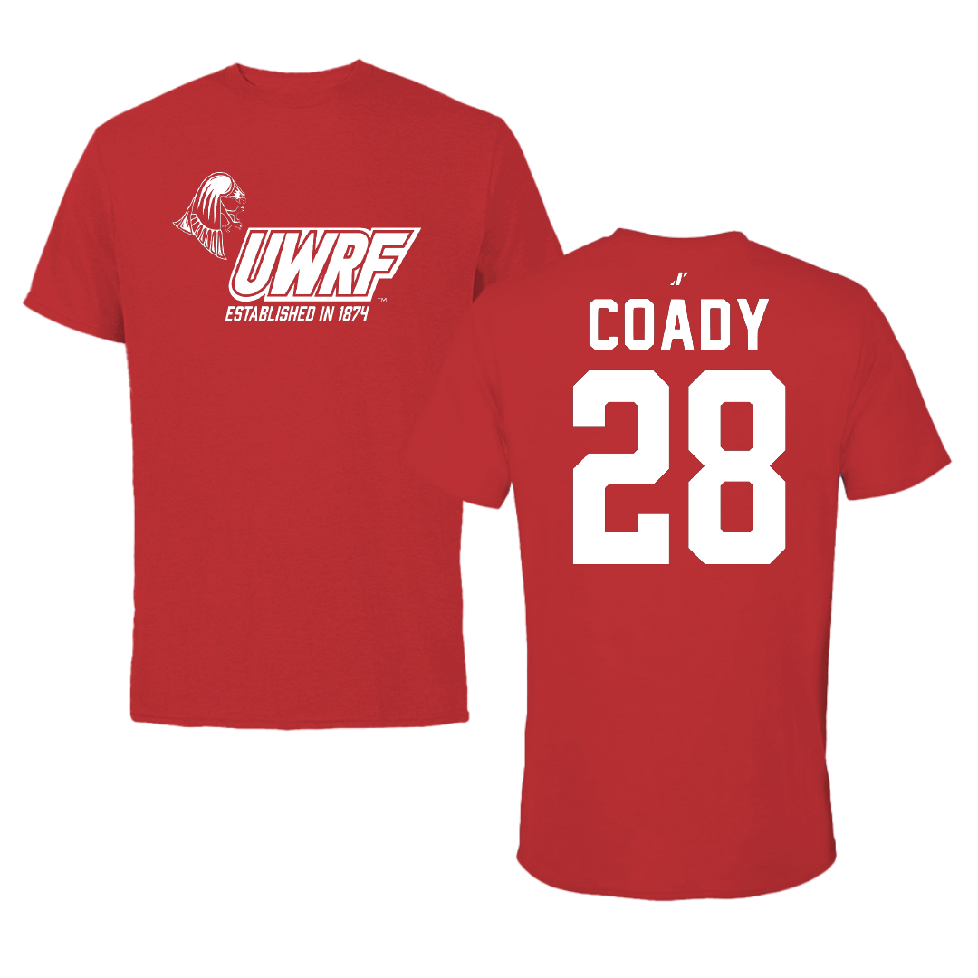 University of Wisconsin-River Falls Ice Hockey Red General Tee - #28 Gibb Coady
