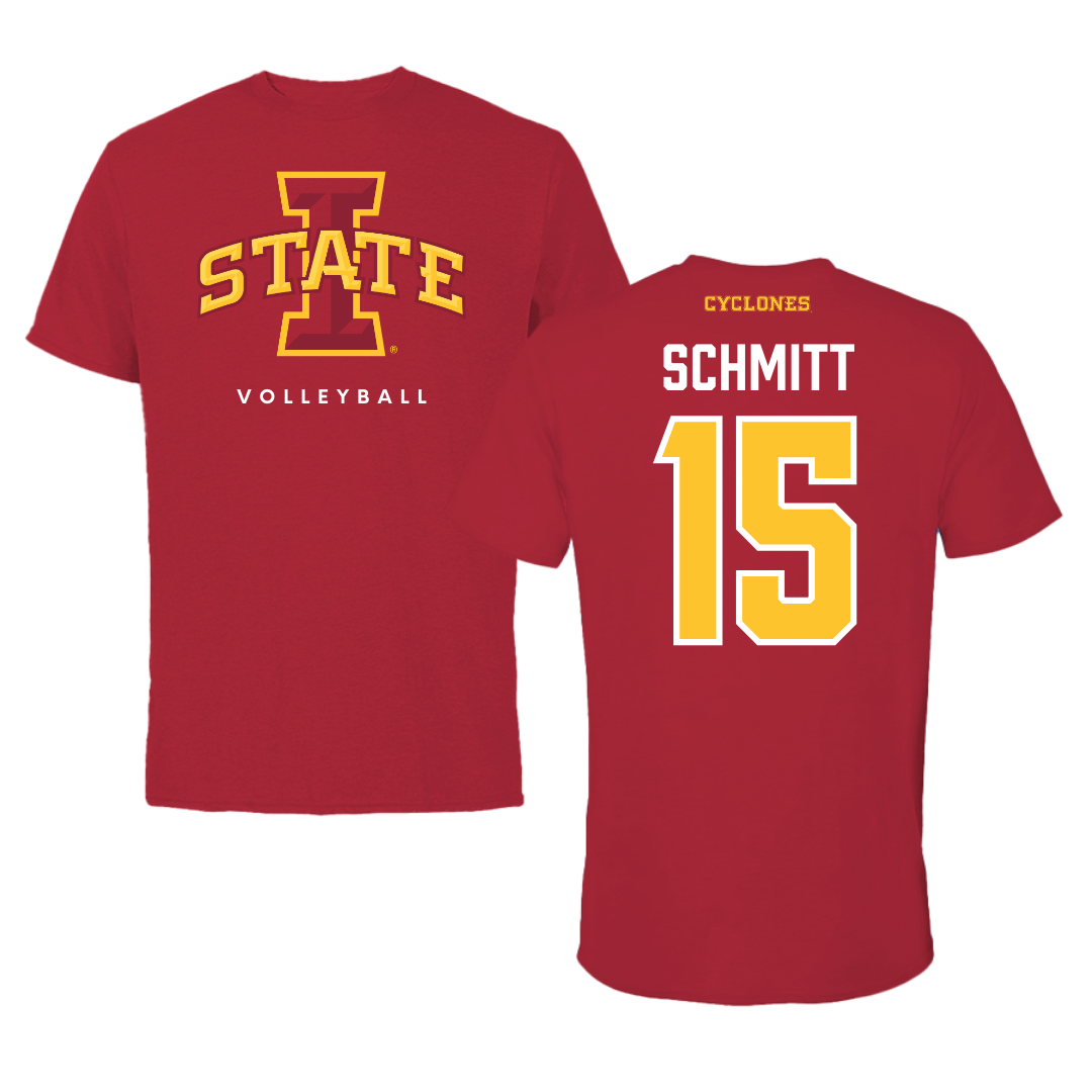 Iowa State University Volleyball Cardinal Tee - #15 Kiersten Schmitt