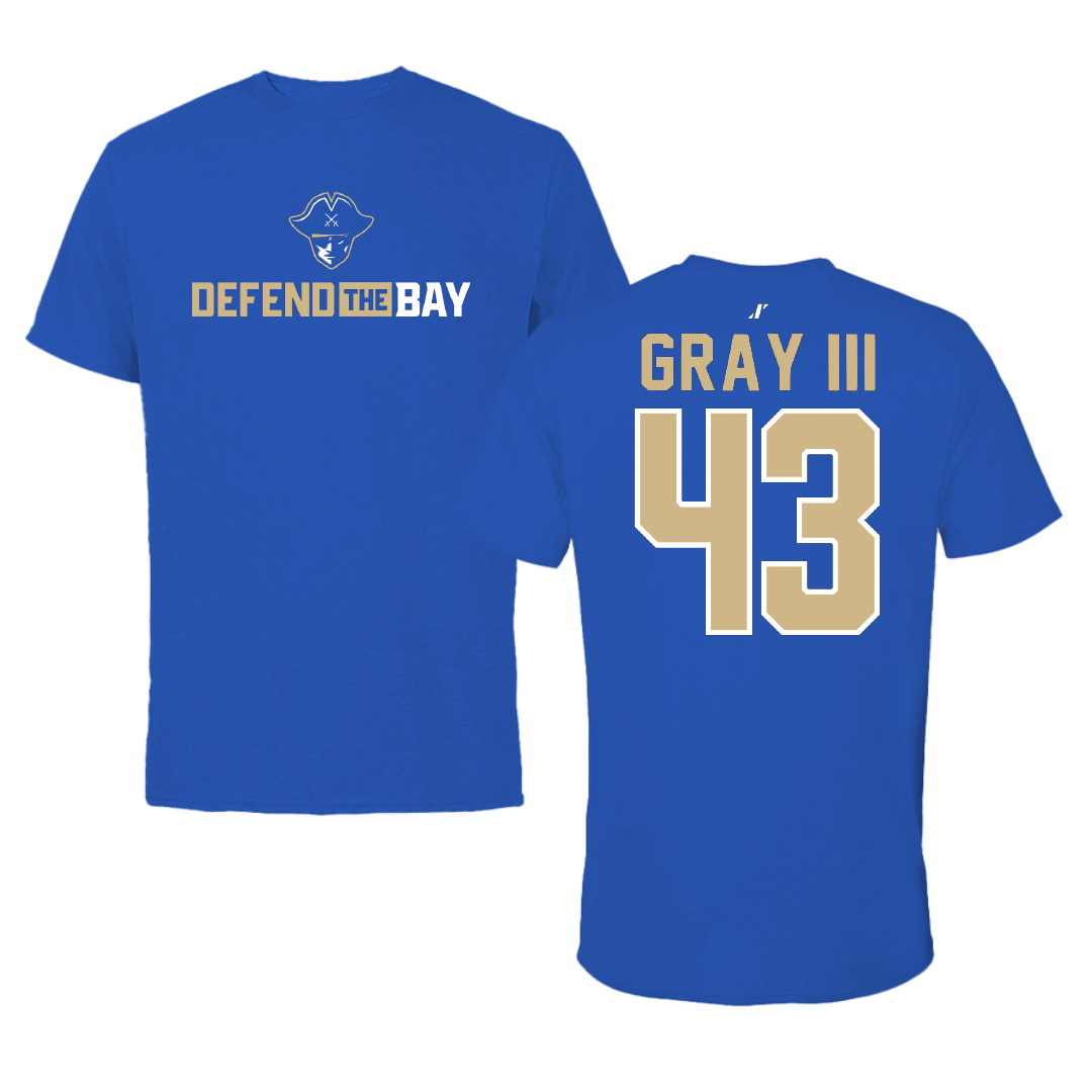 Massachusetts Maritime Academy Football Blue General Performance Tee - #43 Nathan Gray III