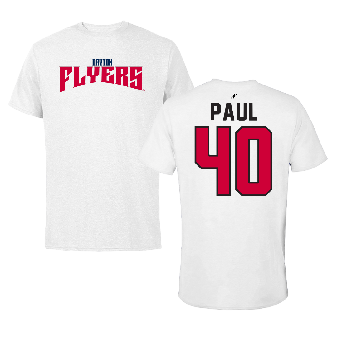 University of Dayton Football White Classic Performance Tee - #40 Kyler Paul