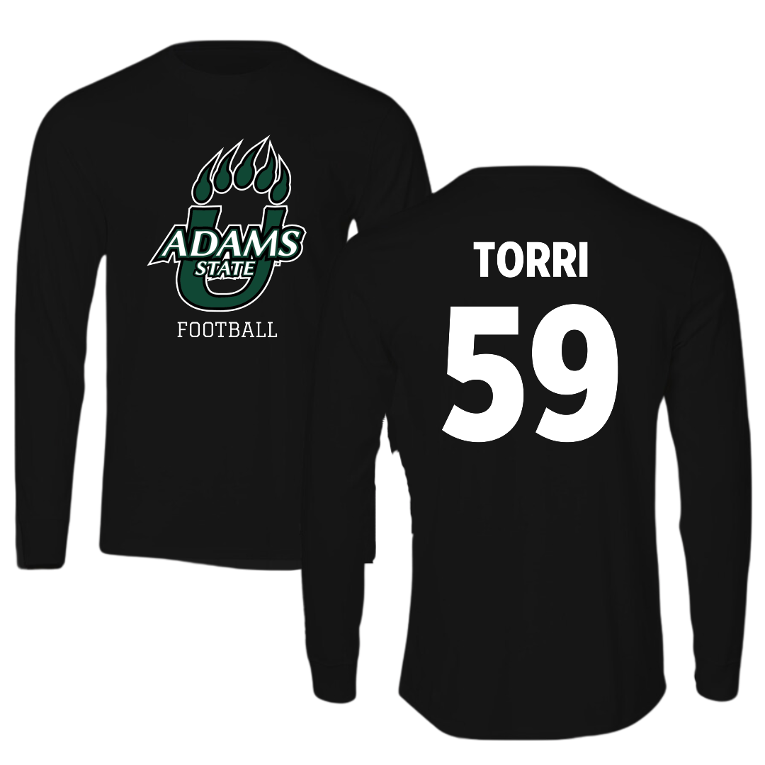 Adams State University Football Black State Long Sleeve - #59 Owen Torri