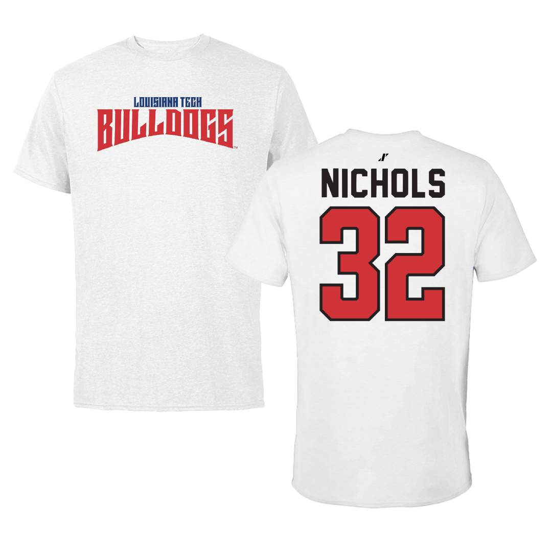 Louisiana Tech University Baseball White Classic Performance Tee - #32 Luke Nichols
