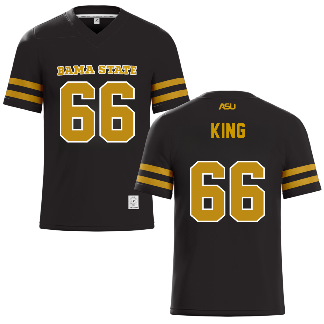 Alabama State University Black Football Jersey - #66 Darrius King