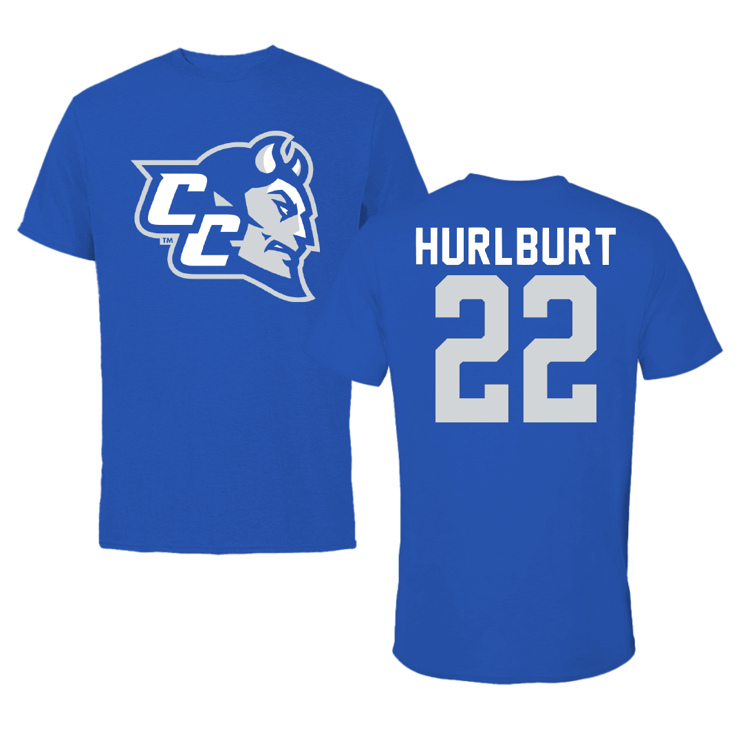 Central Connecticut State University Lacrosse Blue Performance Tee - #22 Katie Hurlburt