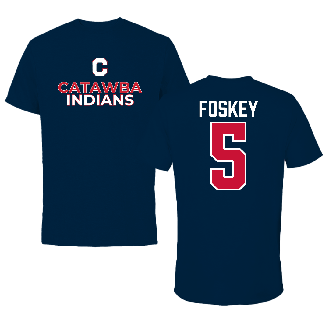 Catawba College Basketball Navy Tee - #5 Janiya Foskey