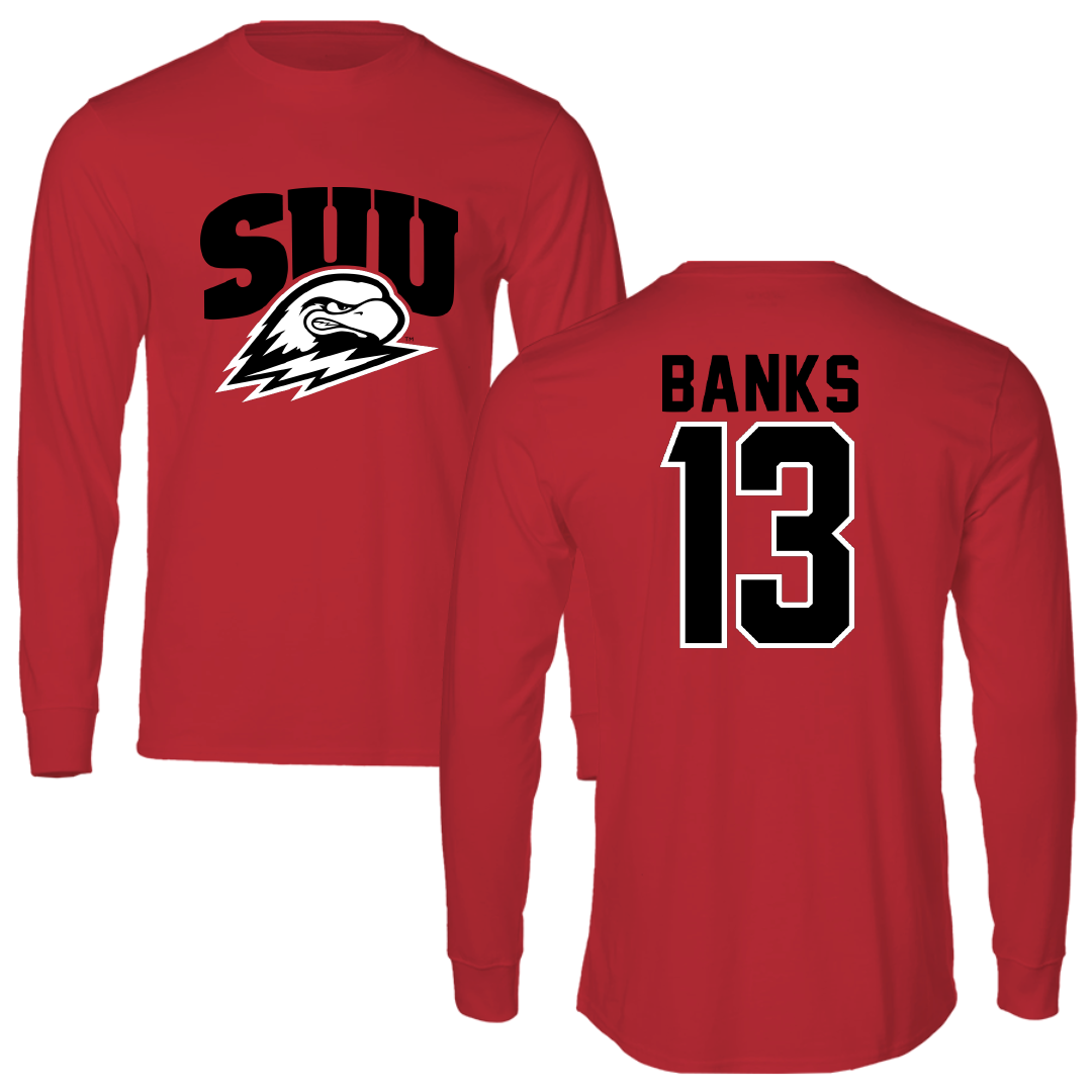 Southern Utah University Basketball Red Performance Long Sleeve - #13 Ashley Banks