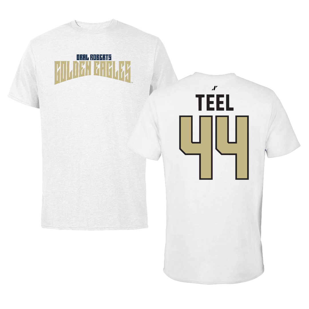 Oral Roberts University Baseball White Classic Performance Tee - #44 Easton Teel