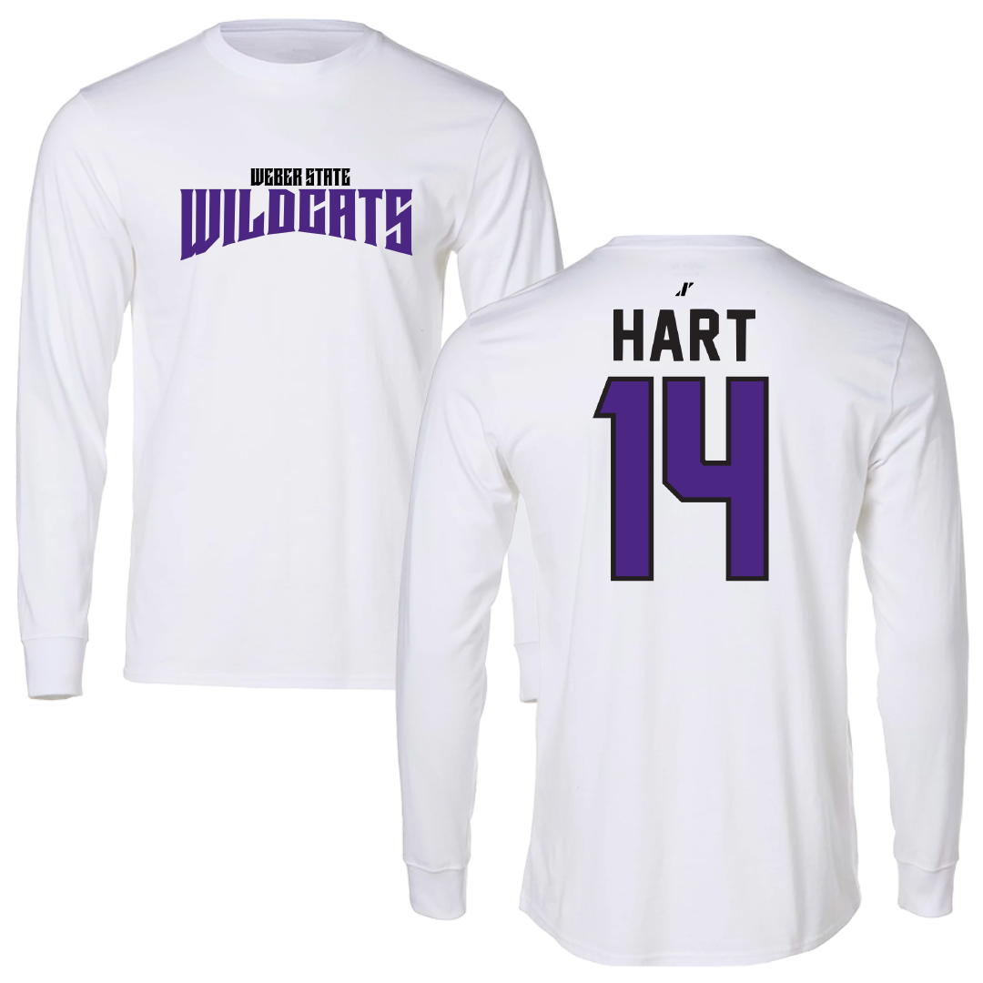Weber State University Softball White Classic Performance Long Sleeve - #14 Jordan Hart