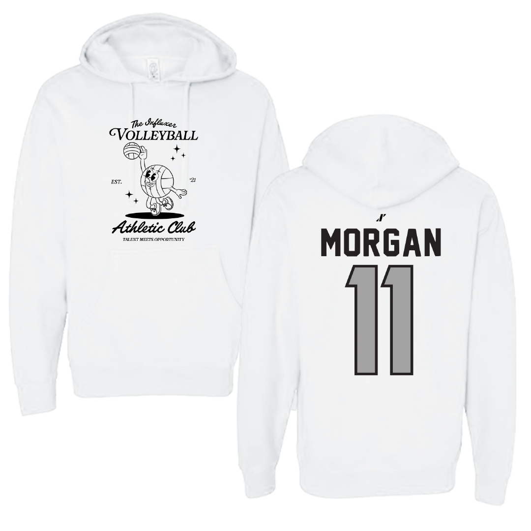 Volleyball White Influxer Athletic Club Hoodie - #11 Madison Morgan