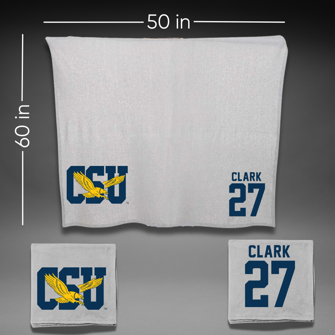 Coppin State University Baseball Gray Blanket - #27 Jayden Clark
