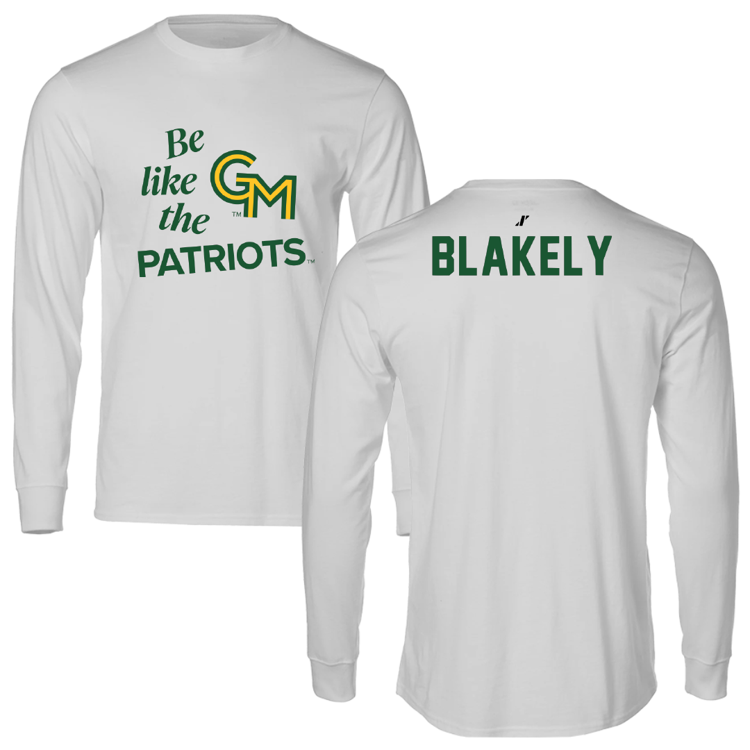 George Mason University Rowing Light Gray Be Like Us Performance Long Sleeve - Monika Blakely