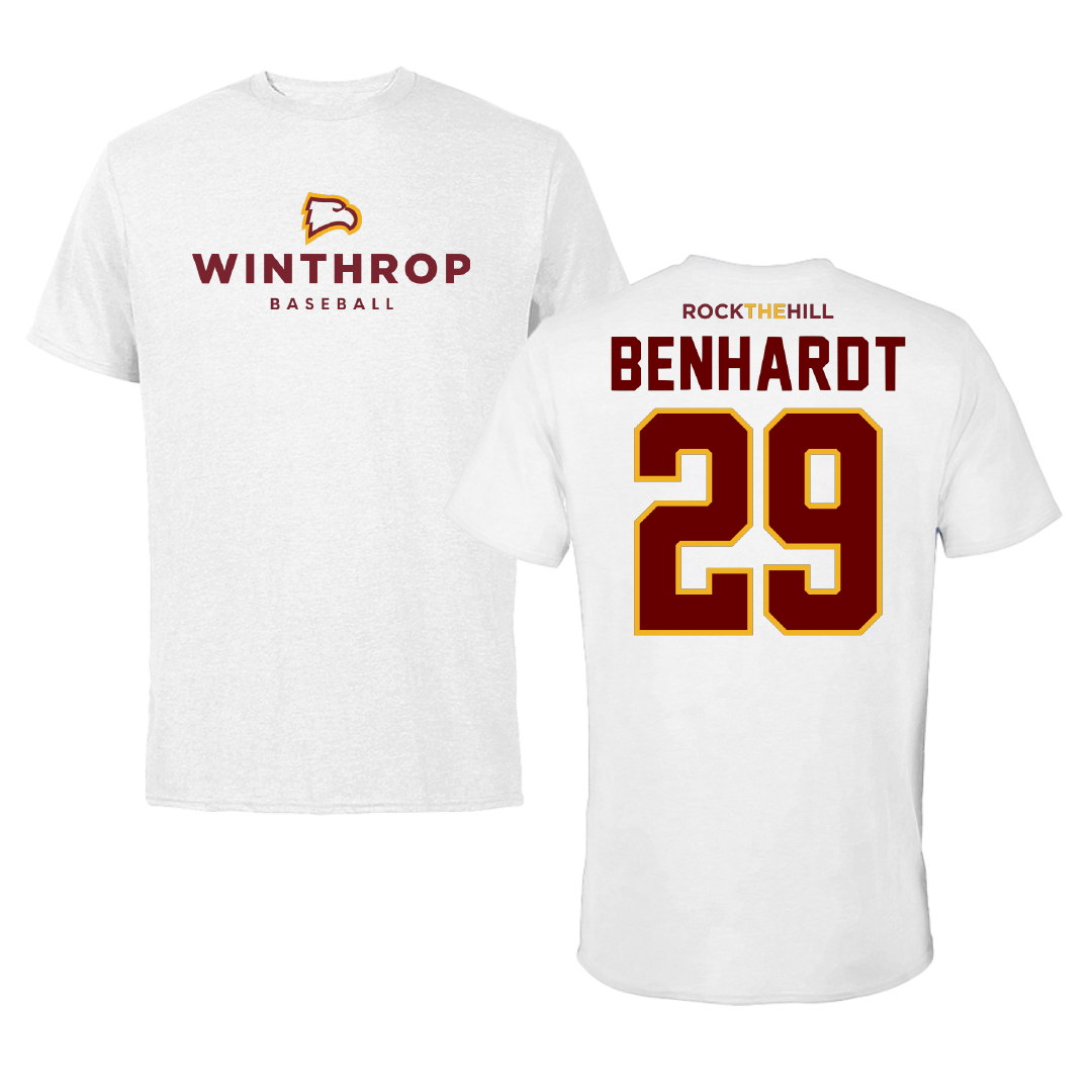 Winthrop University Baseball White Tee - #29 Alan Benhardt
