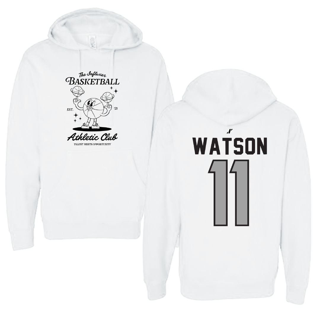 Basketball White Influxer Athletic Club Hoodie - #11 Elaina Watson