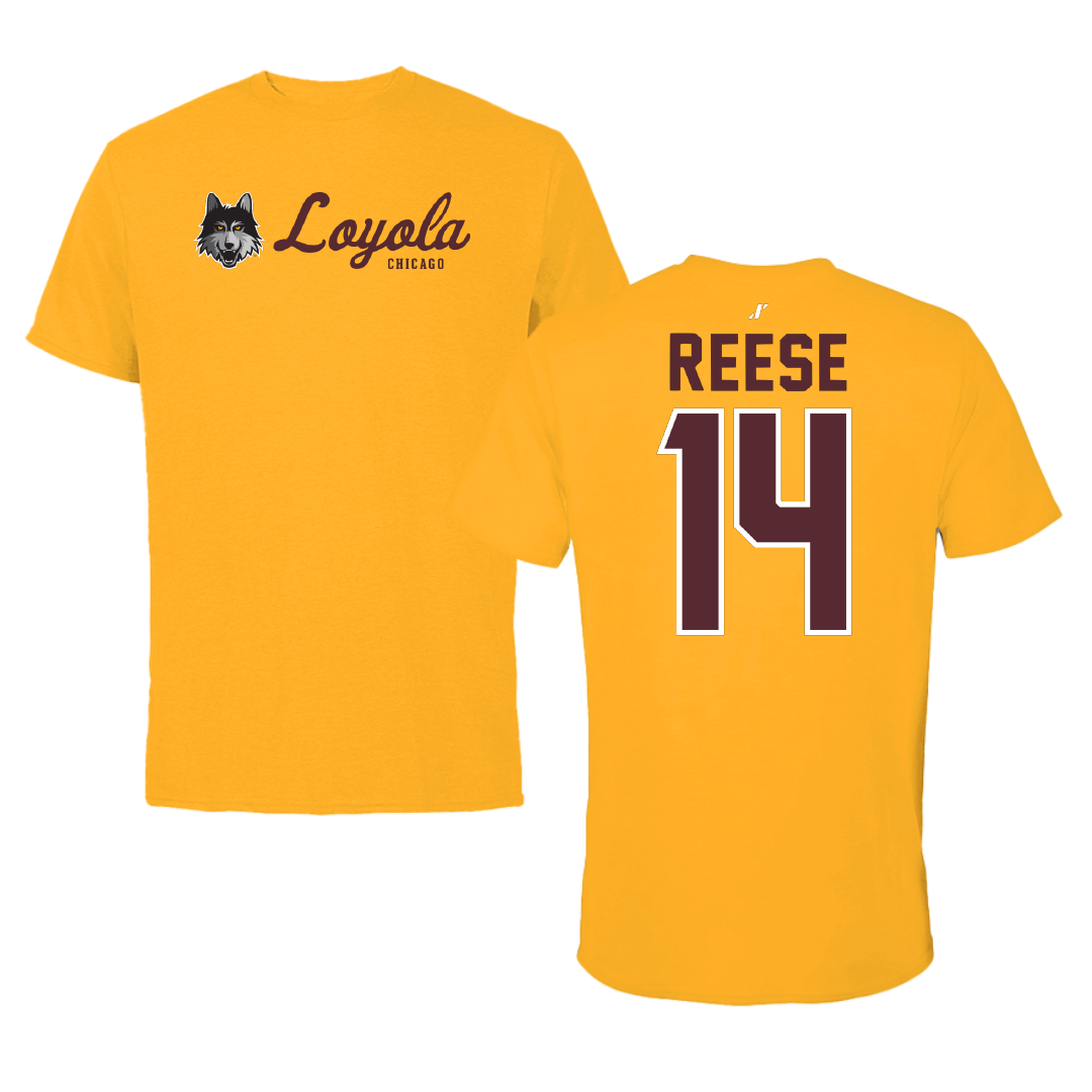 Loyola University-Chicago Basketball Gold General Tee - #14 Caleb Reese