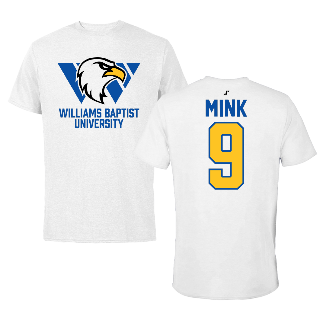 Williams Baptist University Baseball White Tee - #9 Gavin Mink