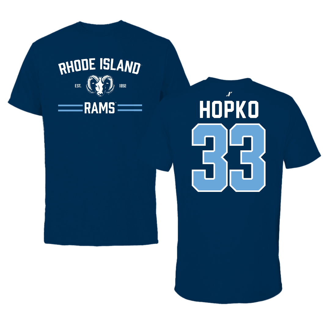 University of Rhode Island Baseball Navy General Performance Tee - #33 Jack Hopko