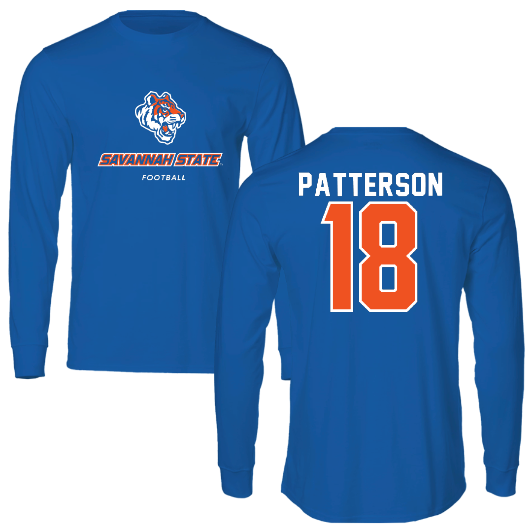 Savannah State University Football Blue Long Sleeve - #18 Jaylen Patterson
