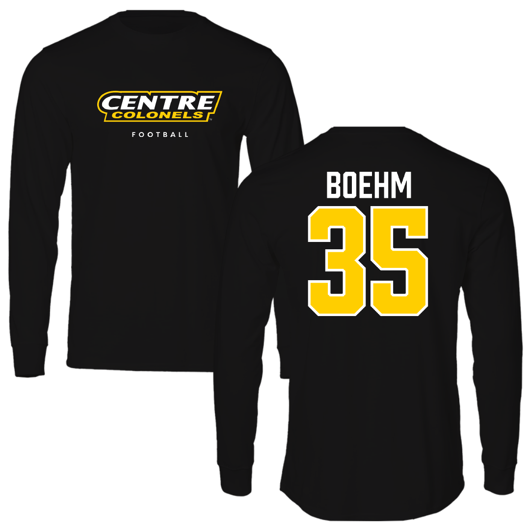 Centre College Football Black Performance Long Sleeve - #35 Will Boehm
