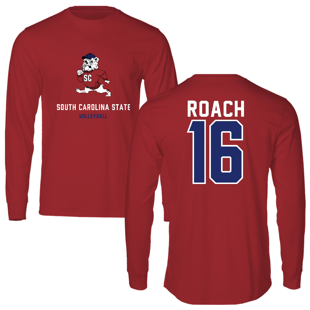 South Carolina State University Volleyball Canvas Red Long Sleeve - #16 McKinley Roach