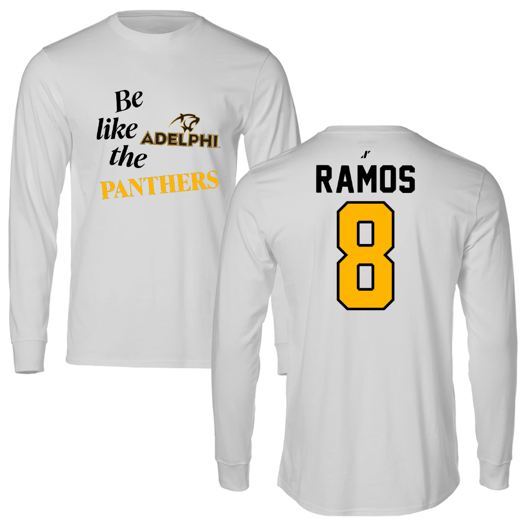 Adelphi University Baseball Light Gray Be Like Us Long Sleeve - #8 Albert Ramos
