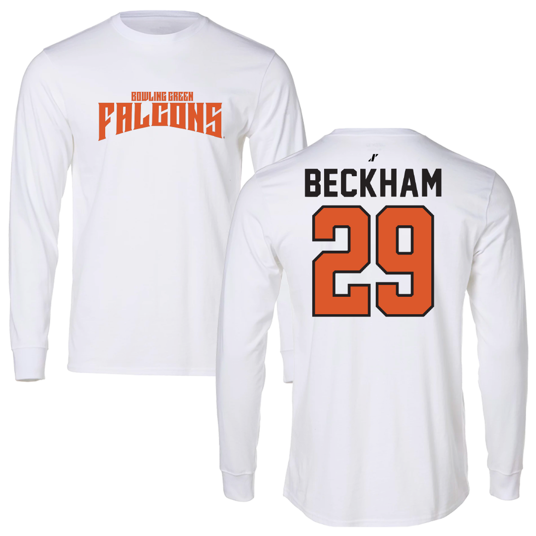 Bowling Green State University Softball White Classic Performance Long Sleeve - #29 Morgan Beckham