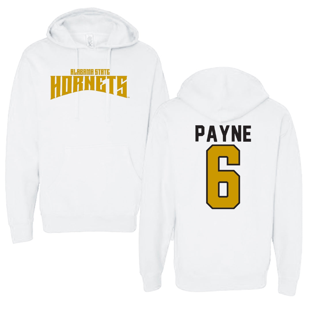 Alabama State University Volleyball White Classic Hoodie - #6 Bailee Payne