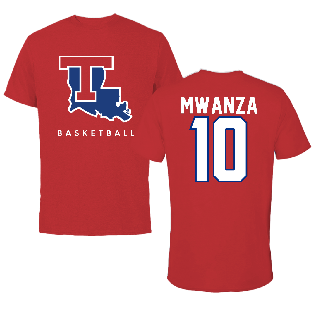 Louisiana Tech University Basketball Red Tee - #10 Melissa Mwanza