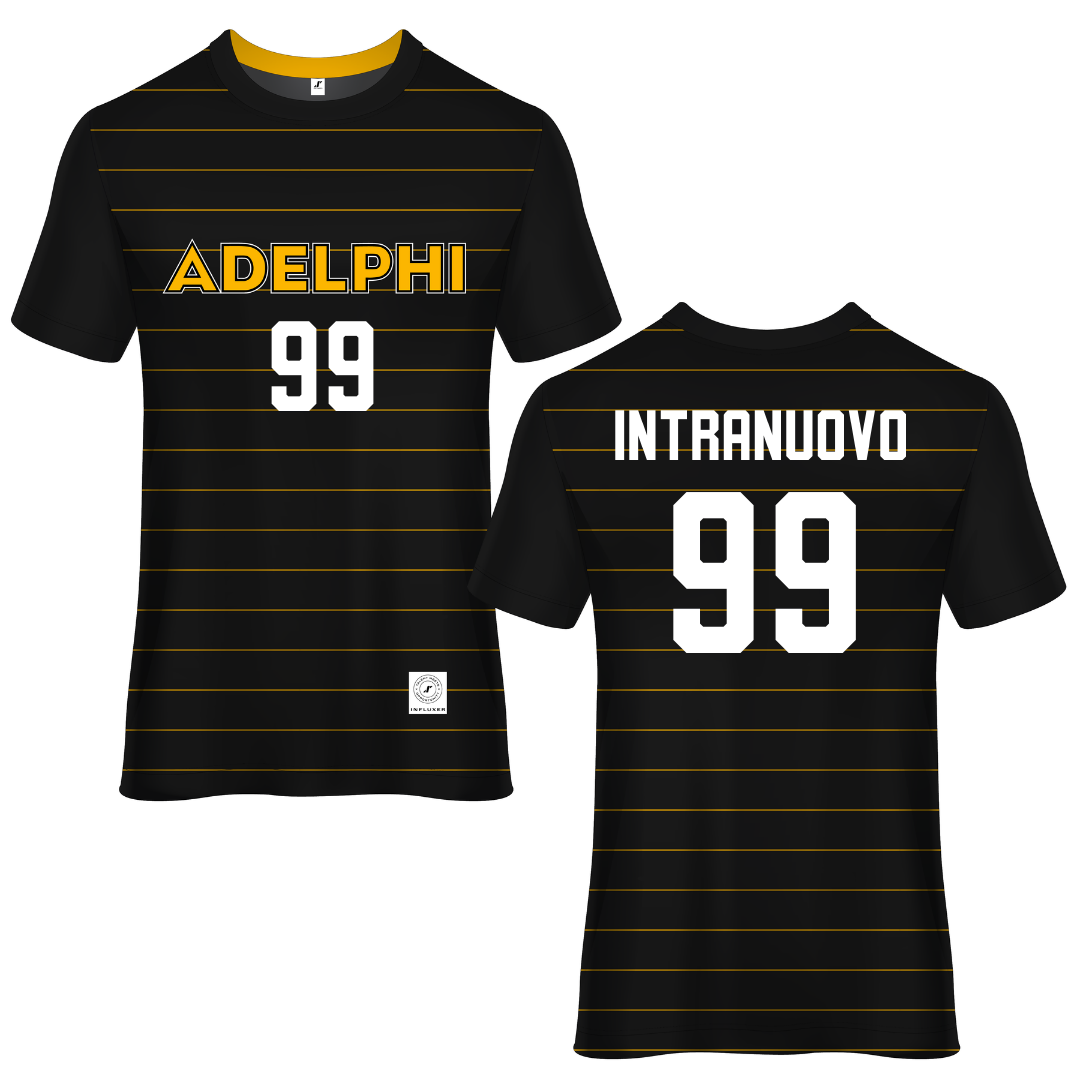 Adelphi University Black Soccer Jersey - #99 Gianluca Intranuovo