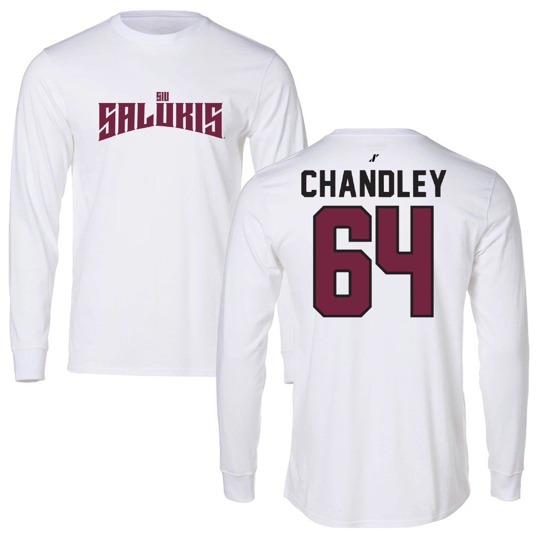 Southern Illinois University at Carbondale Football White Classic Performance Long Sleeve - #64 Ryan Chandley