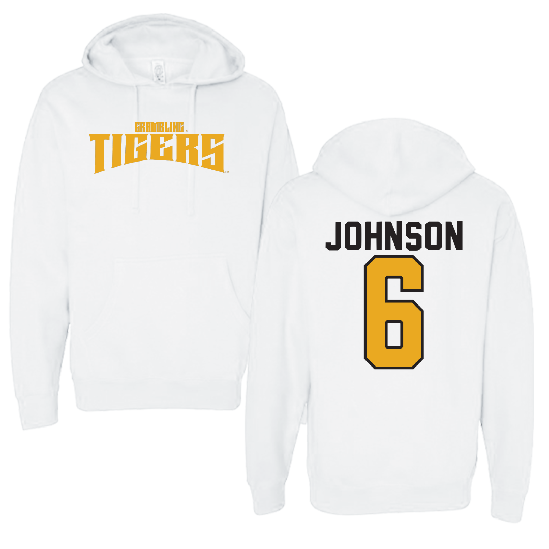 Grambling State University Soccer White Classic Hoodie - #6 Morgan Johnson