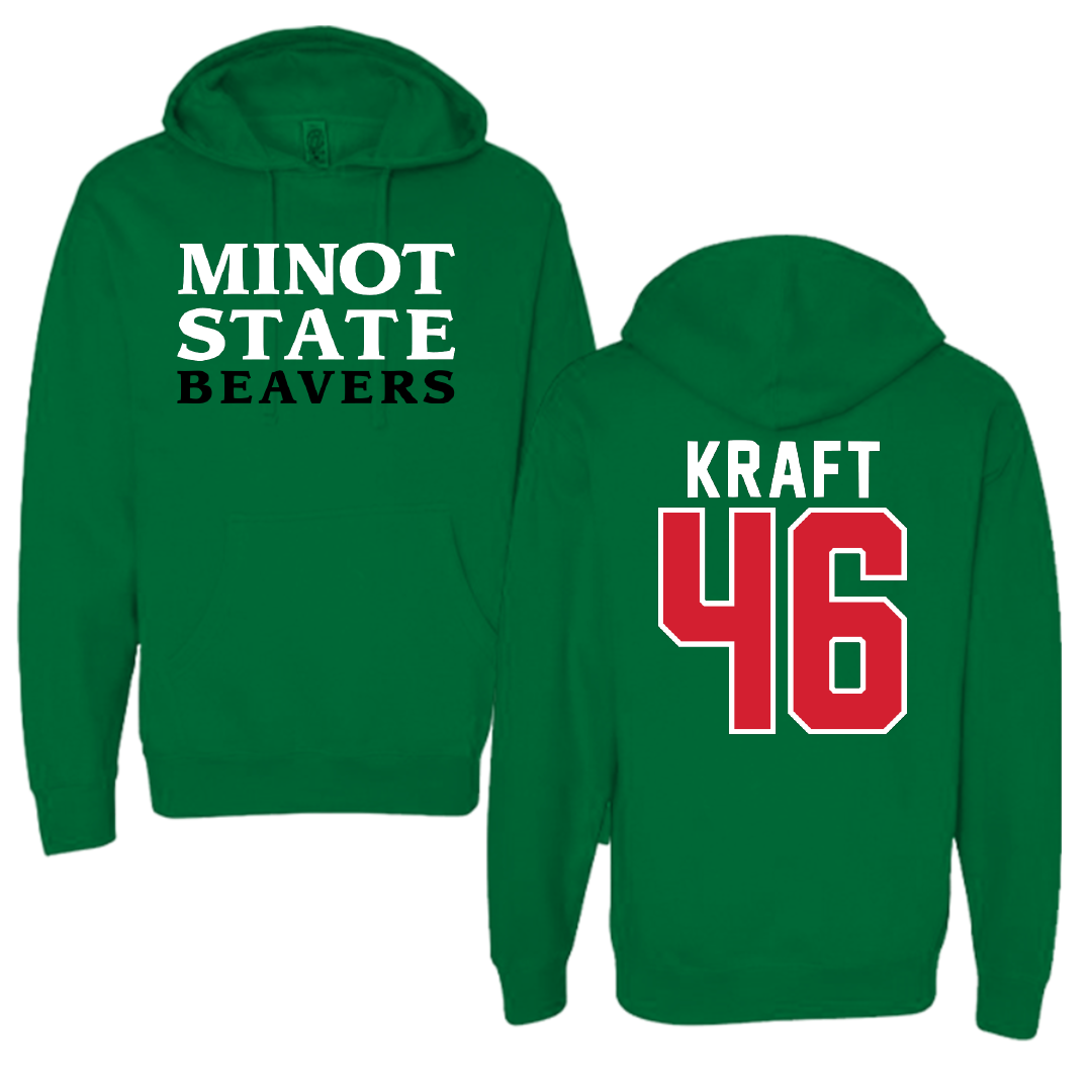 Minot State University Baseball Green Hoodie - #46 Harrison Kraft