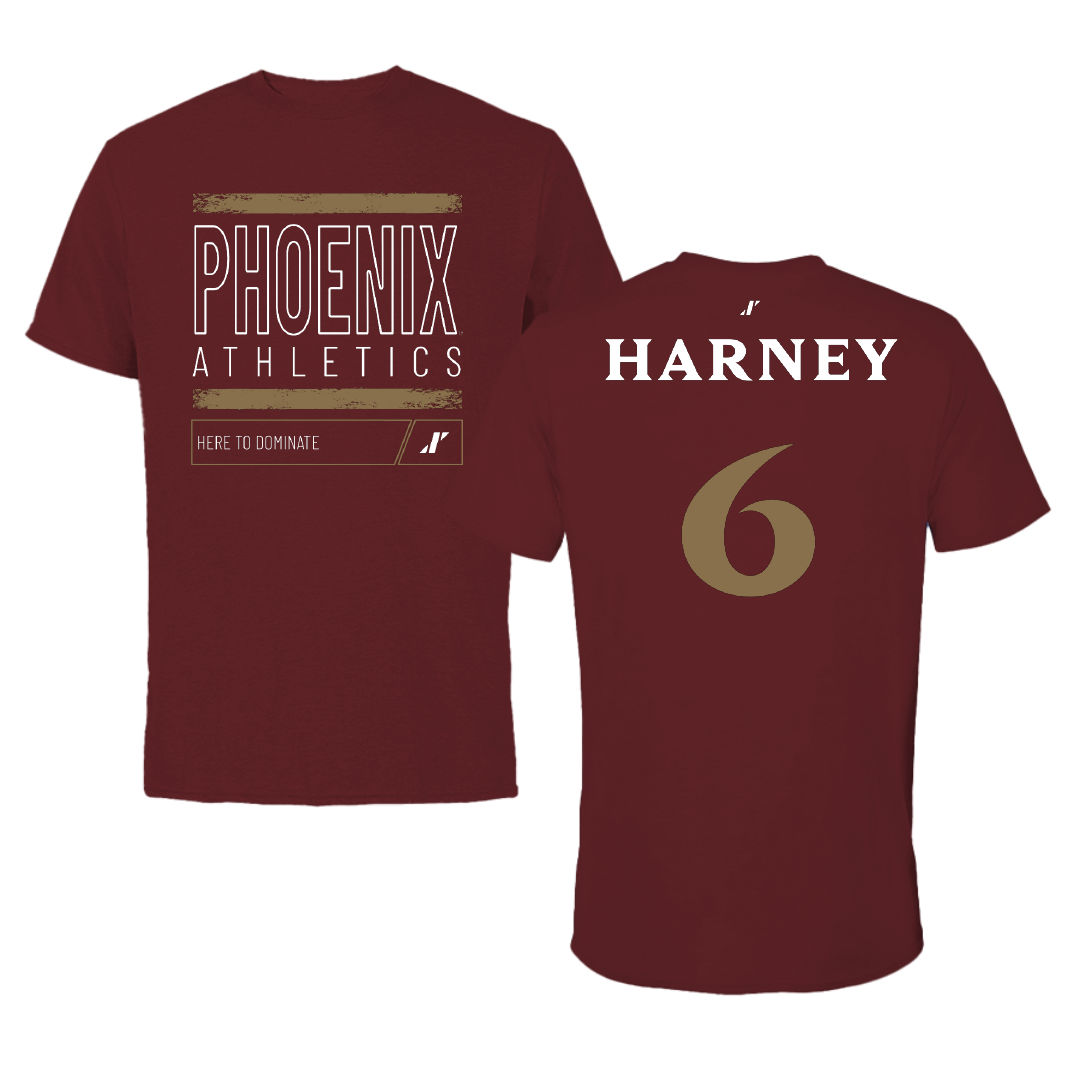 Elon University Football Maroon Dominate Tee - #6 TyQuan Harney