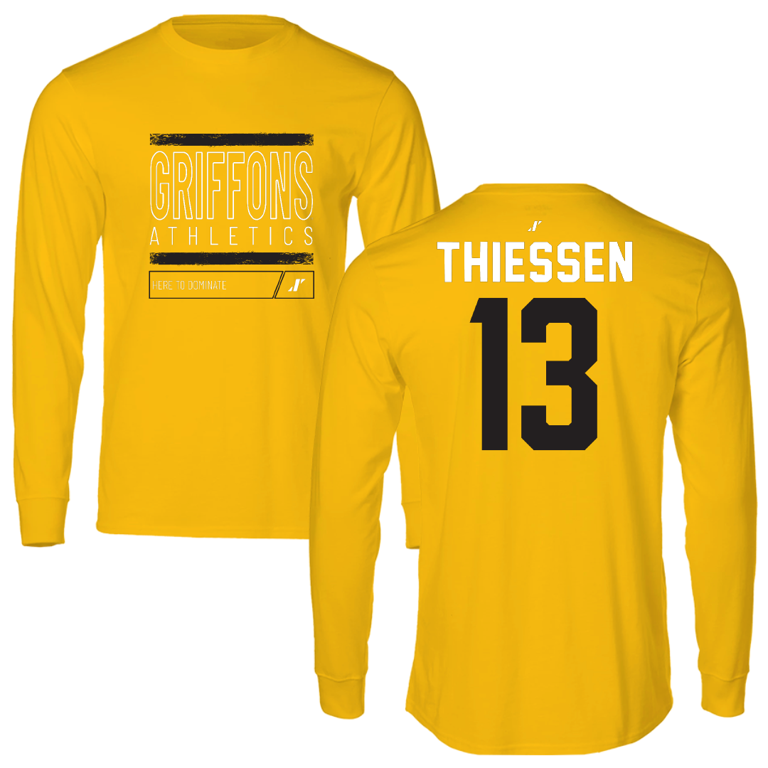 Missouri Western State University Baseball Gold Dominate Long Sleeve - #13 Christopher Thiessen