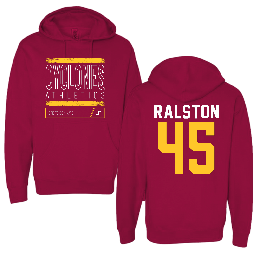 Iowa State University Softball Cardinal Dominate Hoodie - #45 Jaiden Ralston