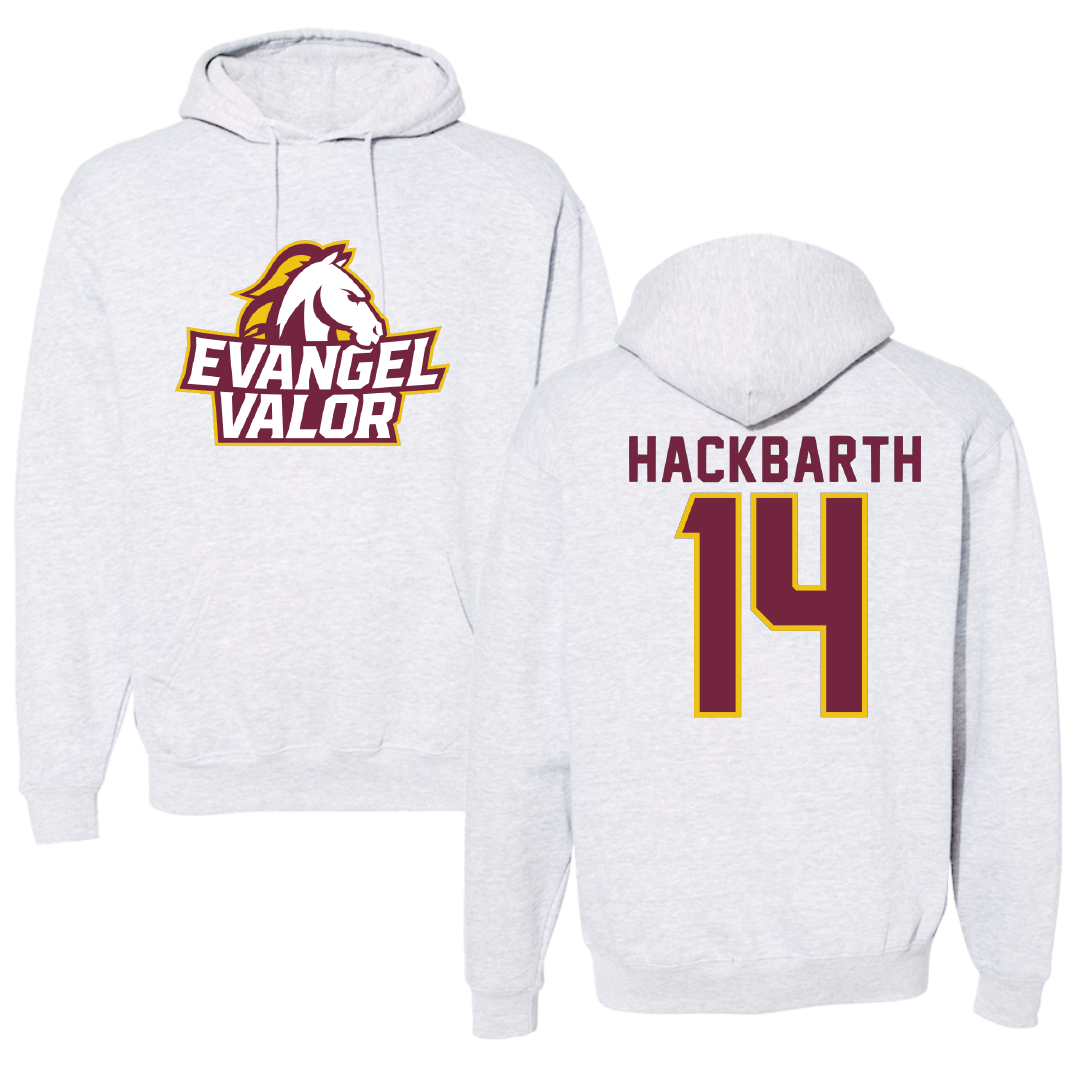 Evangel University Football Gray Hoodie - #14 Harrison Hackbarth
