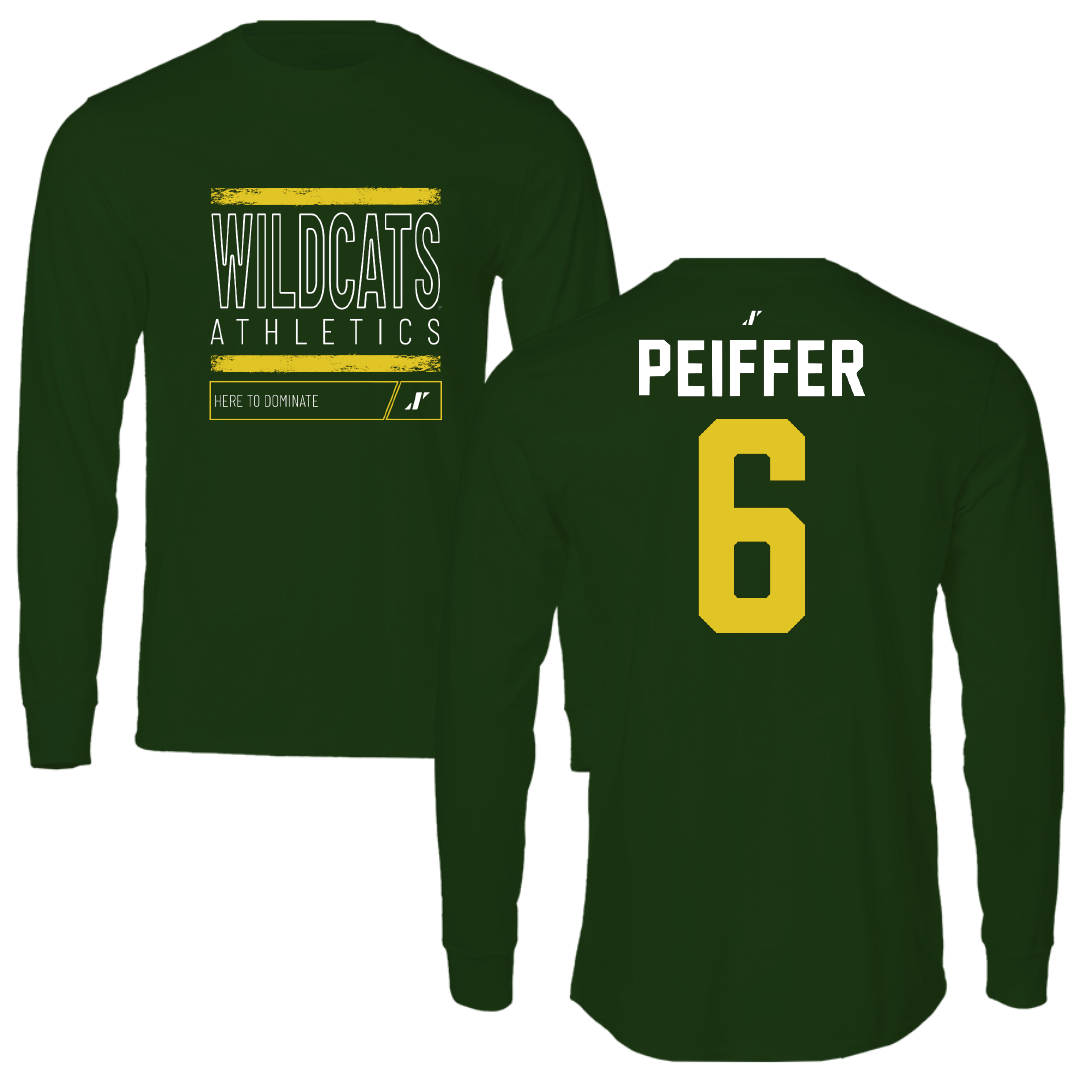 Northern Michigan University Football Forest Green Dominate Long Sleeve - #6 Sam Peiffer