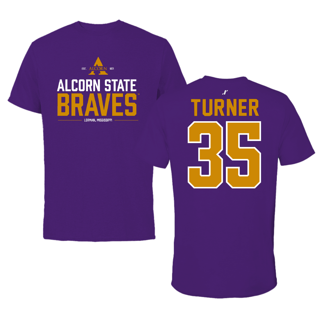 Alcorn State University Softball Purple General Tee - #35 Alexandria Turner