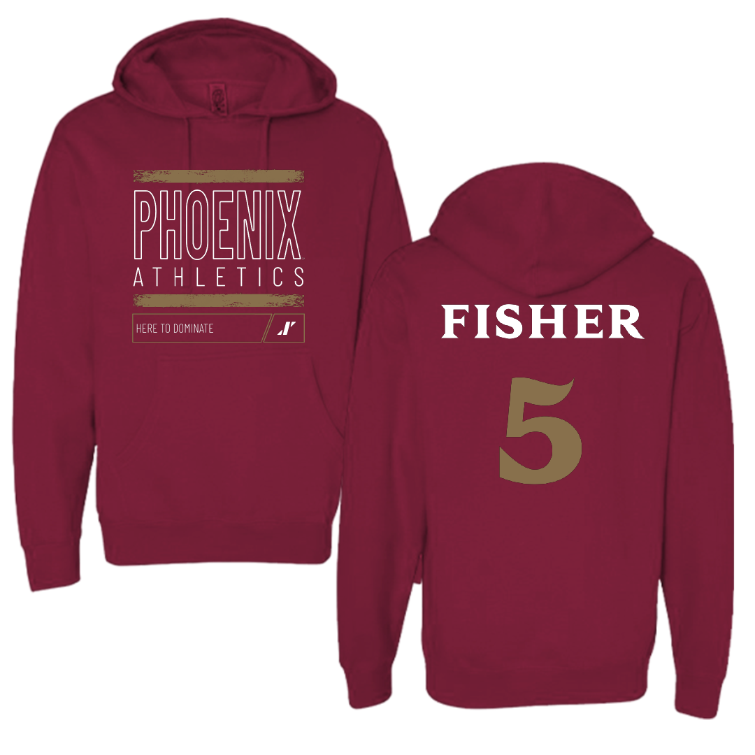 Elon University Lacrosse Maroon Dominate Hoodie - #5 Sammy Fisher