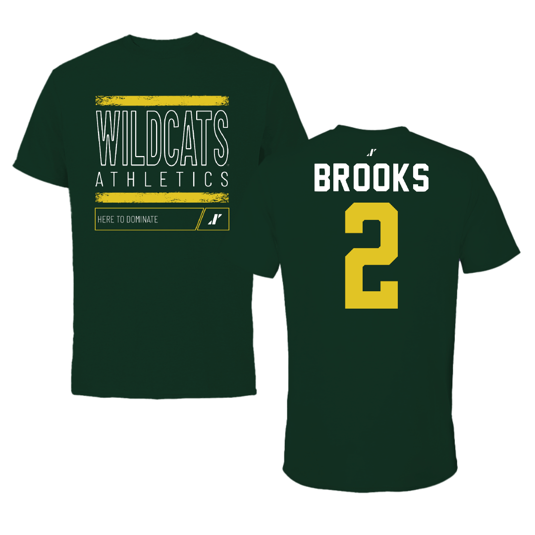 Northern Michigan University Basketball Forest Green Dominate Tee - #2 Riley Brooks