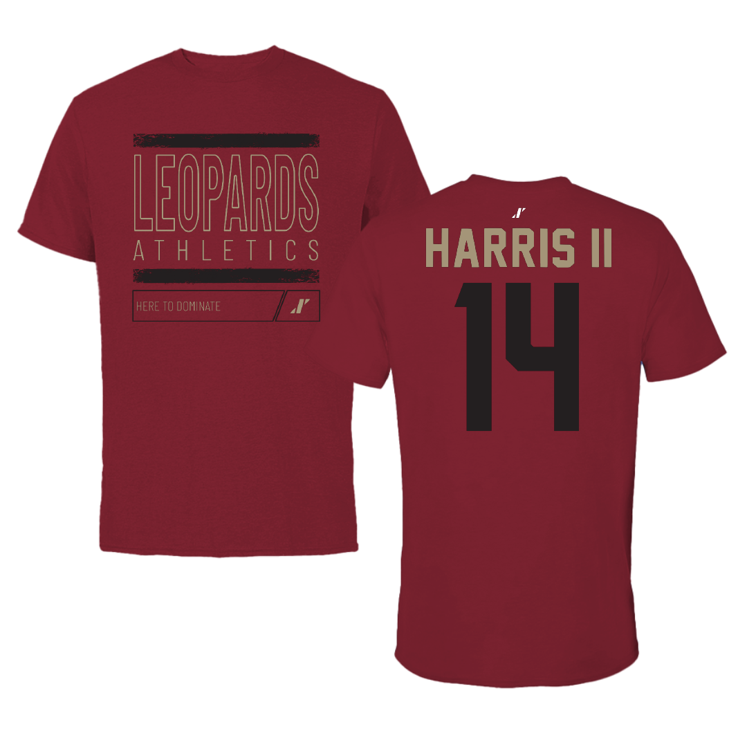 Lafayette College Football Cardinal Dominate Tee - #14 Tony Harris II