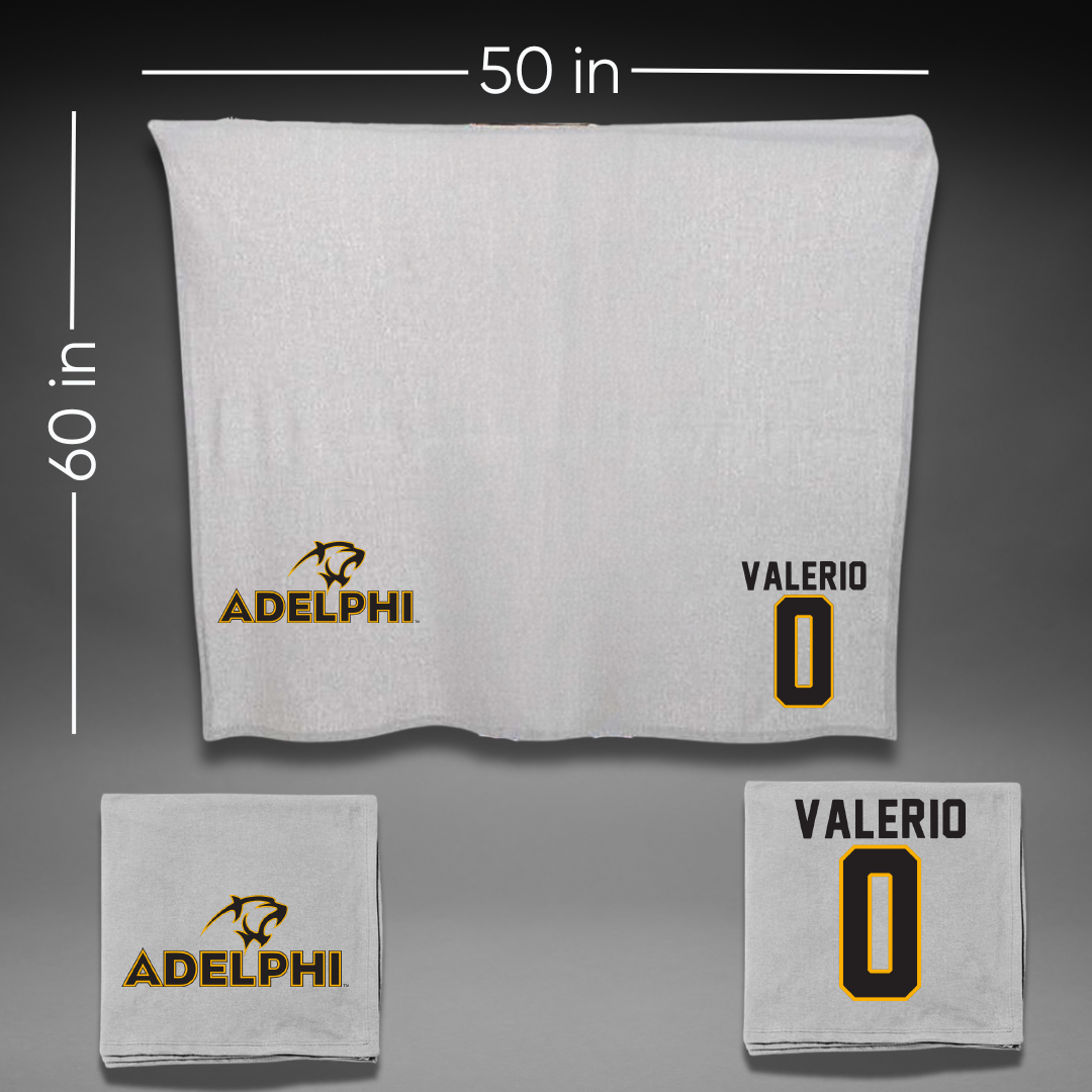 Adelphi University Lacrosse Gray Blanket - #0 Ajani Valerio