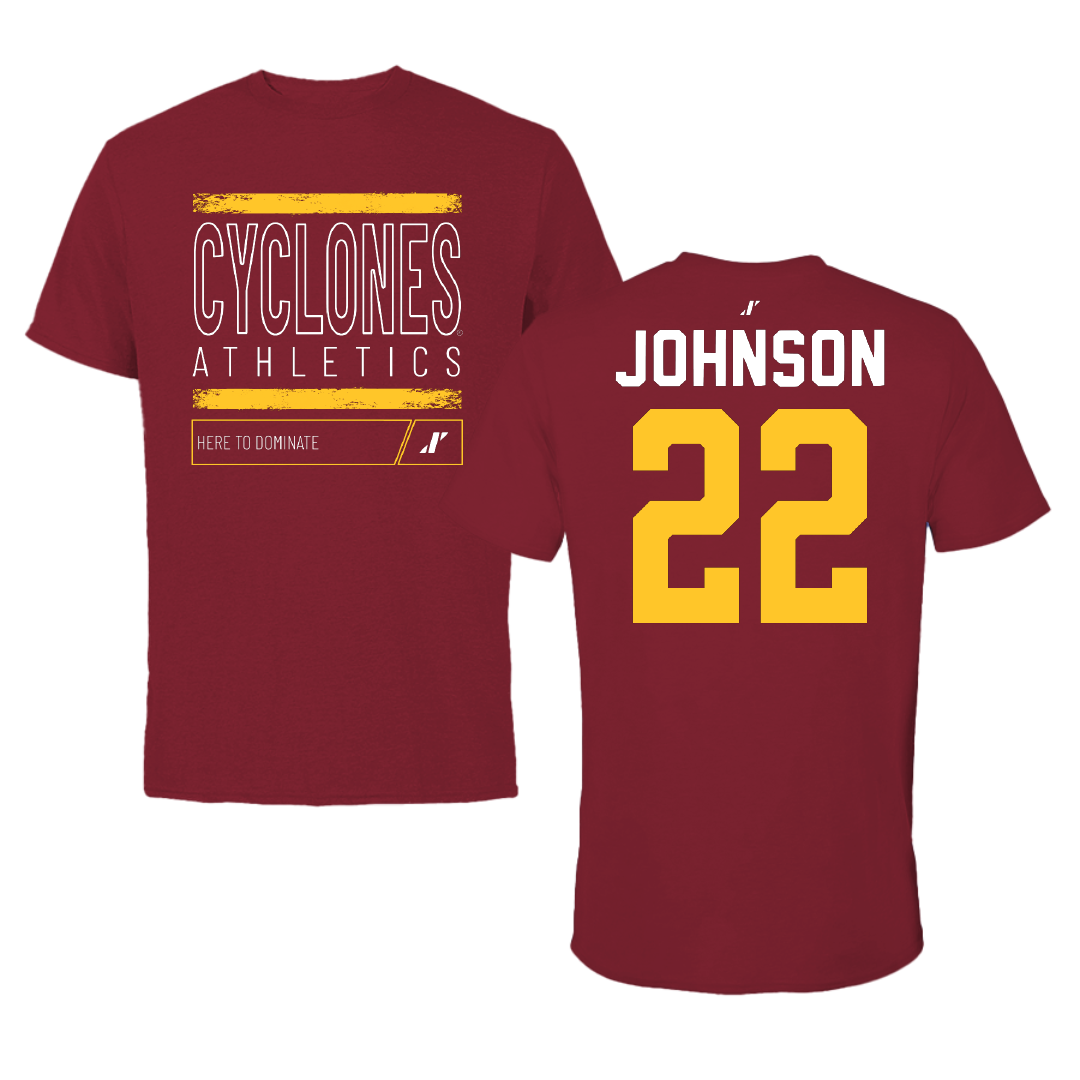 Iowa State University Softball Cardinal Dominate Tee - #22 Tatum Johnson