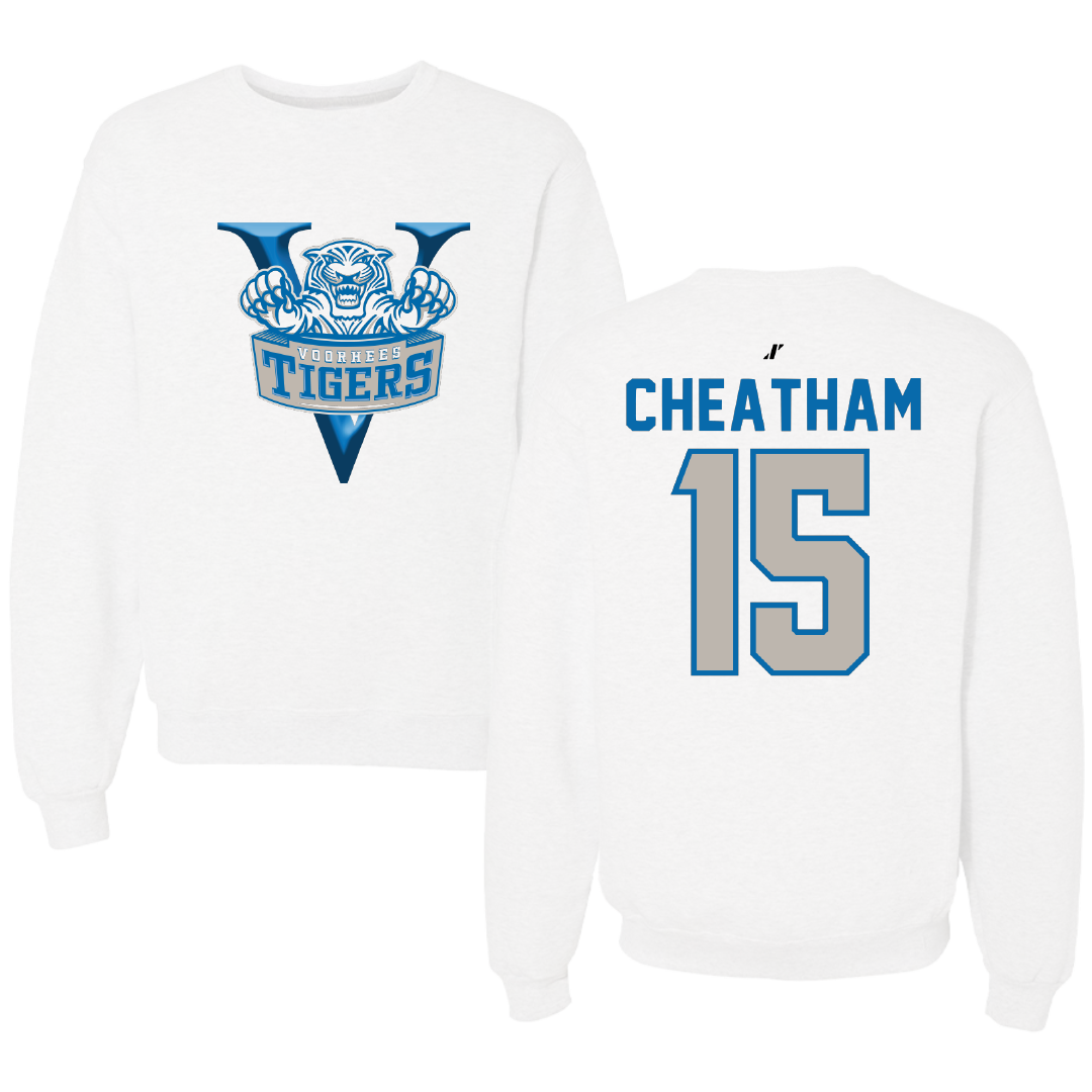 Voorhees University Softball White Crewneck - #15 McKenzie Cheatham